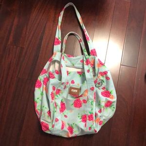 Mint and floral pink bag